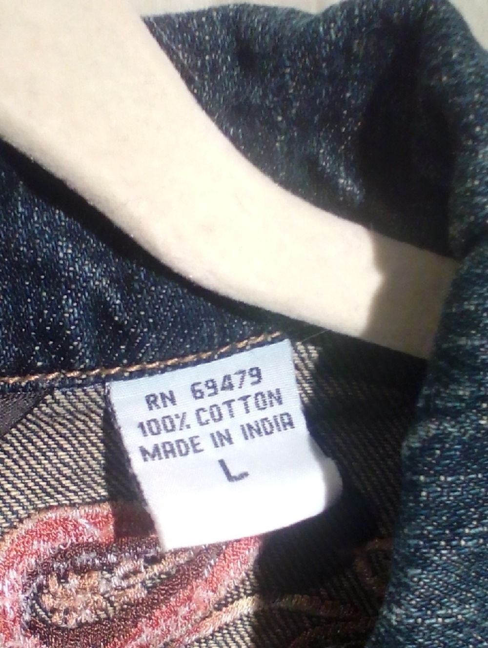 Embroidered Dark Blue Denim Vest #A0009 - Picture 3 of 8
